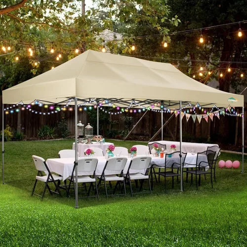 Miniatura 2 de COBIZI Toldo de 10 x 20 pies con paredes laterales, carpa de fiesta resistente para fiestas, bodas, tienda de campaña portátil plegable fácil