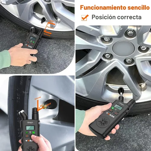 Miniatura 4 de VXDAS TPA01 Herramienta de aprendizaje TPMS para GM, Medidor de presión de neumáticos digital de 150PSI, Herramienta de activación de sensor