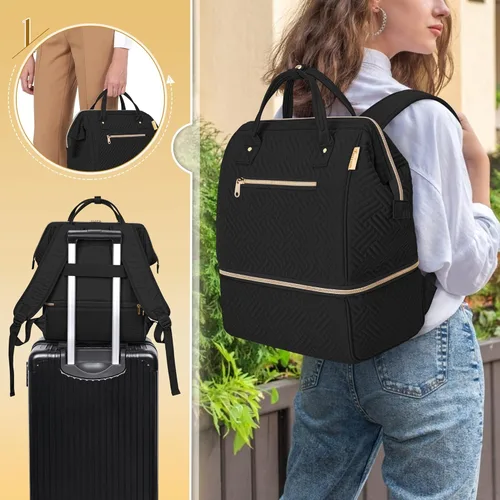 Miniatura 5 de Fasrom Mochila para extractor de leche con enfriador compatible con bombas Spectra S1, S2 y Medela, bolsa de bombeo portátil con alfombrilla Negro