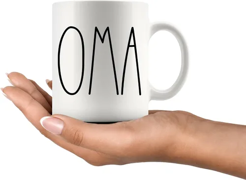 Miniatura 2 de Taza de café Oma Rae Dunn Inspired Estilo Rae Dunn Cumpleaños - Feliz Navidad - Día de la Madre Taza de café familiar regalo de cumpleaños