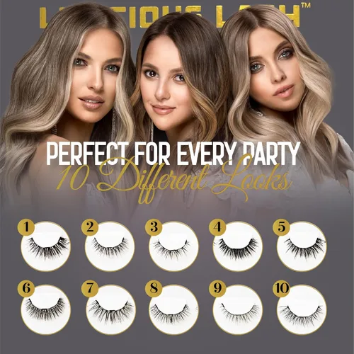 Miniatura 2 de Kit de pestañas magnéticas invisibles y delineador de ojos, 10 pares de pestañas postizas de aspecto natural con 2 bolígrafos magnéticos mágicos
