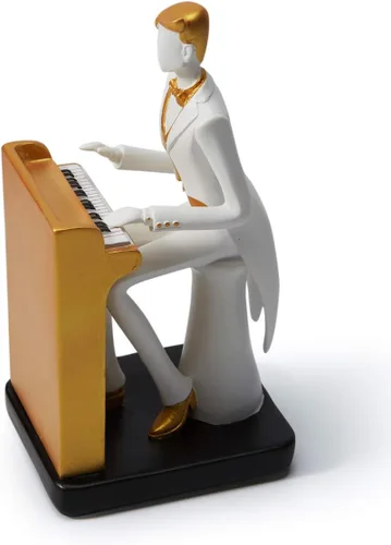 HAUCOZE Estatua de músico, escultura de piano, decoración musical, regalo para amantes de la música, para estudio, sala de estar, oficina, 10