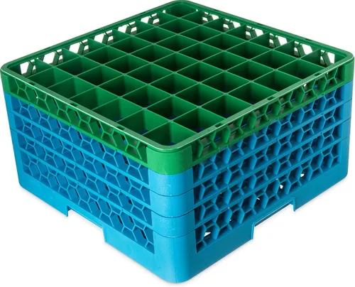 Miniatura 49 de Carlisle FoodService Products RG9-214 OptiClean Estante de vidrio con 9 compartimentos con 2 extensores, 7.12 pulgadas, polipropileno, azul