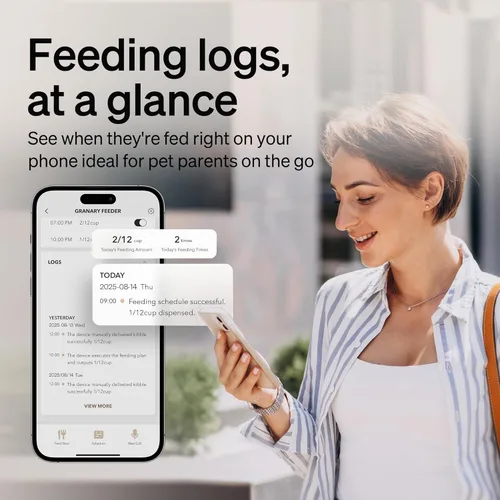 Miniatura 4 de PETLIBRO Comedero Automático para Gatos para 2 Gatos, Comederos WiFi 5G y 2.4G para Mascotas, Dispensador Programable de Comida para Gatos de 5L