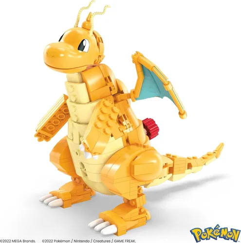 Miniatura 5 de MEGA Figura de acción de Pokémon Juguetes de construcción para niños, Dragonite con 388 piezas y movimiento de aleteo de alas, Idea de regalo