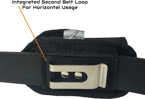 Miniatura 5 de Agoz JitterBug - Funda para teléfono, funda vertical con clip para cinturón, funda resistente con clip de metal, trabillas para cinturón