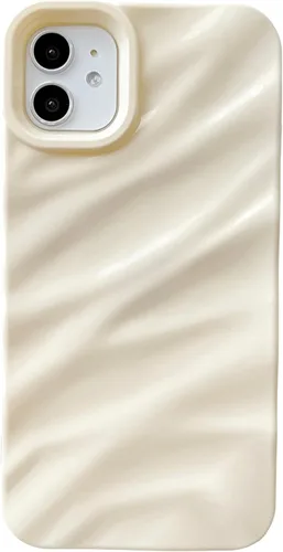 Miniatura 11 de Caseative Funda para iPhone 11, funda suave con forma de onda rizada con patrón de ondulación de agua (negro) Water Ripple Pattern Curly Wave