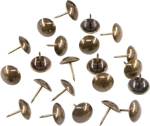 Miniatura 5 de Keadic Juego surtido de 200 piezas de 3/4 pulgadas de diámetro, tachuelas de tapicería antiguas para muebles, clavos para muebles tapizados