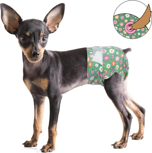 Miniatura 7 de Pet Soft Pañales para perras hembra, pañales desechables para perras, pañales para gatos y cachorros con agujero de cola de espuma ajustable