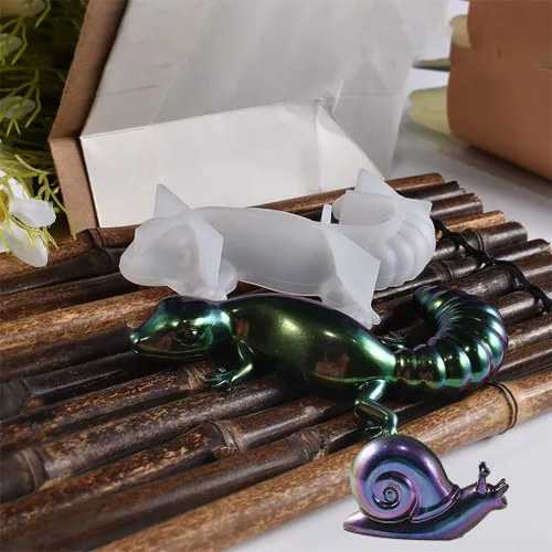 Miniatura 6 de 4 moldes de resina de animales, moldes de rana, lagarto, caracoles de silicona, moldes de joyería para resina epoxi, decoración del hogar