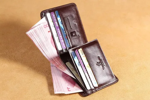 Miniatura 6 de MANBANG - Cartera de piel de vacuno con capacidad extra para hombre