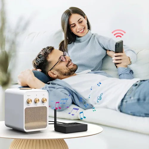 Miniatura 7 de LOFICOPER Receptor transmisor Bluetooth, aptX adaptador de audio Bluetooth de baja latencia, adaptador inalámbrico AUX/RCA Bluetooth 5.3 de largo