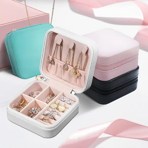 Miniatura 6 de Joyero personalizado para regalos de dama de honor, flor de nacimiento, inicial, joyería de viaje personalizada para mujeres, organizador de joyas
