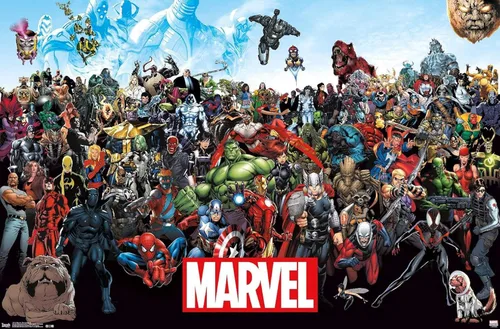 Miniatura 17 de Marvel Comics The Marvel Lineup - Póster de pared, 34 pulgadas de largo x 22.4 pulgadas de ancho, versión enmarcada de madera de granero Versión