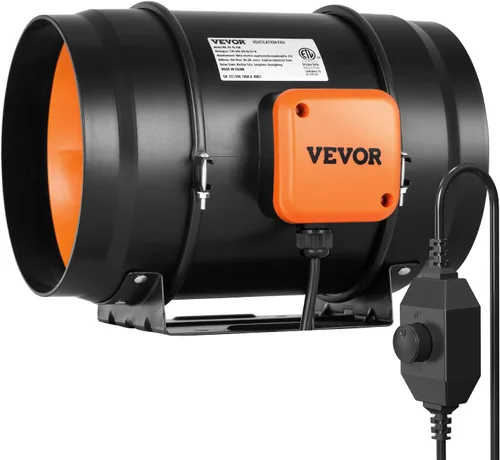 Miniatura 14 de VEVOR Kit de filtración de aire de 4 pulgadas, ventilador de conducto en línea de 180 CFM con controlador de velocidad, filtro de carbono y sistema