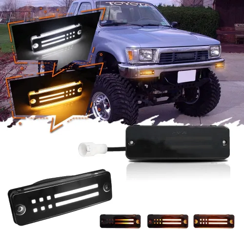 Para 1984 1985 1986 1987 1988 Toyota 4Runner y Pickup parachoques delantero luces de señal de giro 81510-04080 TO2531140 logotipo ahumado lente 2 en