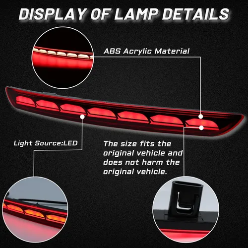 Miniatura 2 de Reflectores LED rojos para parachoques trasero, luces antiniebla, de freno, de cola, de señal de giro, plug and play, compatibles con Honda CIVIC