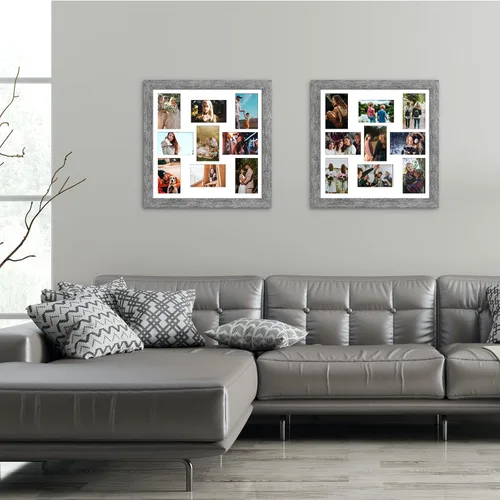 Miniatura 495 de Marcos de Fotos Collage de 13.5X15.5 con 7 Aberturas para Fotos de 4X6, Marco de Fotos Múltiples con Paspartú para Decoración de Pared, Grano