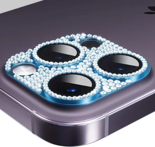 Miniatura 8 de AKABEILA Compatible con cámara iPhone 11 Pro Max/11 Pro, protector de lente con diamantes de imitación, protección de vidrio templado 9H, Negro