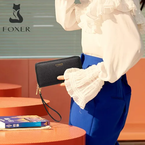Miniatura 7 de Carteras de cuero para mujer, cuero genuino RFID bloqueo caja de regalo embalaje