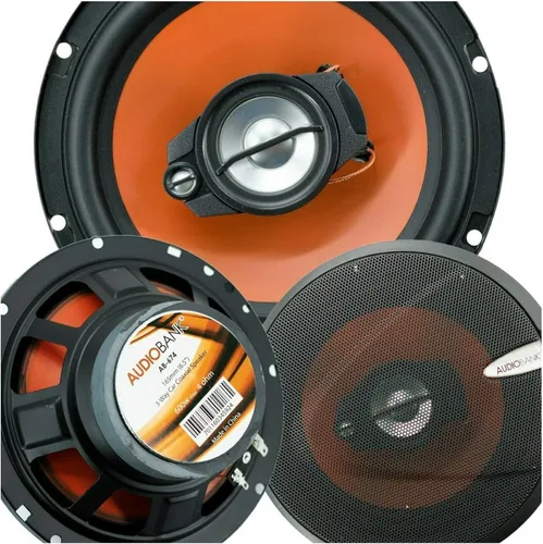 Audiobank 2 altavoces coaxiales estéreo AB674 de 6.5 pulgadas, 600 vatios, manejo de potencia máxima, 3 vías, serie G, audio para automóvil, con