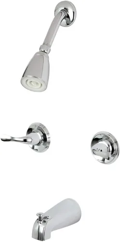 Miniatura 3 de Kingston Brass KB2248YL Yosemite - Grifo de ducha con dos asas, escudo de 3-1/8 pulgadas de diámetro, níquel cepillado cepillado níquel