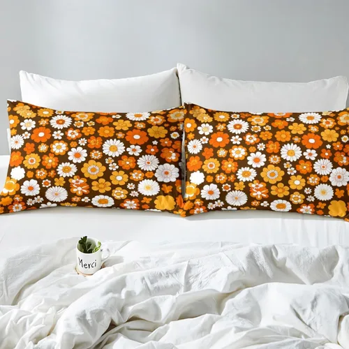 Miniatura 4 de Juego de ropa de cama Groovy de los años 60 y 70 para niños, funda de edredón retro de flores hippie para niños, adolescentes, vintage, bohemio