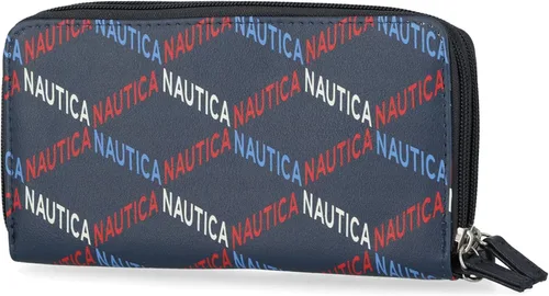 Miniatura 4 de Nautica On The Double Zip Around - Cartera de embrague de piel vegana para mujer con correa de muñeca, En las olas, Pequeña