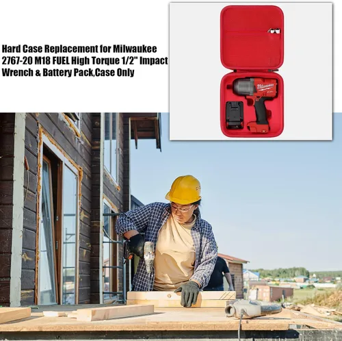 Miniatura 6 de khanka Reemplazo de carcasa rígida para llave de impacto Milwaukee 2767-20 M18 FUEL High Torque 1/2", solo funda