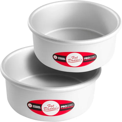 Miniatura 55 de Fat Daddio's PRD-1BOX Moldes Redondos para Pastel Mini Tier de Aluminio Anodizado para Una Caja de Mezcla, Juego de 3, Plateado