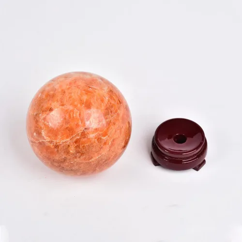 Miniatura 4 de JIC Gem Bola grande de cristal de cuarzo brillante con piedra solar curativa con soporte de madera decorativo para decoración de regalos