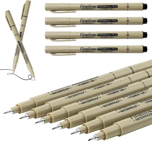 Paquete de 6 bolígrafos de escritura de punta extrafina – Bolígrafo ultrafino de 0.010 in – Delineador fino de punta micro línea – Marcadores de