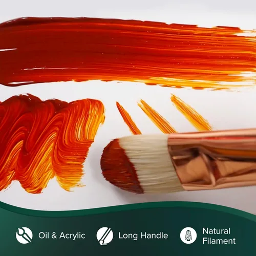 Miniatura 3 de Silver Brush Limited 1003 Grand Prix Filbert - Brocha para pinturas al óleo, tamaño 0, mango largo