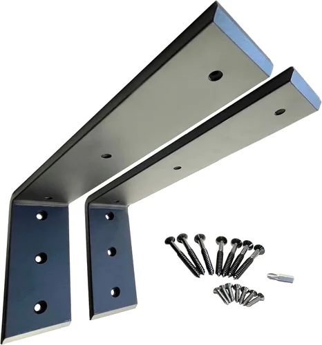 Miniatura 4 de Dmax Soportes en L resistentes para estantes, soportes de encimera, soporte de estante de pared, soportes de repisa Negro, 10 x 6 x 2.5 pulgadas