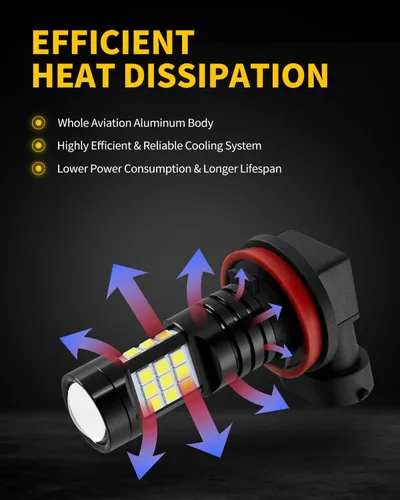 Miniatura 6 de Bombilla LED antiniebla H11 H8 de 6000 K, color blanco xenón, compatible con Toyota Tundra 2014, 2015, 2016, 2017, 2018, 2019, 2020, 2021, paquete