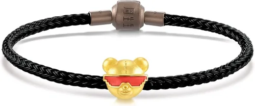 CHOW SANG SANG 999 - Pulsera de oro macizo de 24 quilates con dije de oso para mujer, 93883C, Metal, no conocido