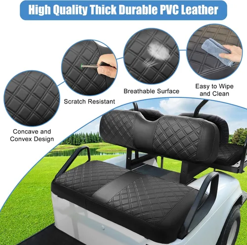 Miniatura 3 de EZGO Funda de Asiento, Funda de Asiento Delantero para Carrito de Golf Compatible con EZGO TXT 1994-2013 y EZGO RXV OEM Cojín de Asiento Ordinario