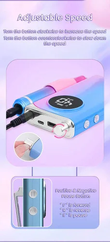 Miniatura 2 de 40000RPM inalámbrico eléctrico portátil recargable Nail Art Manicura Taladro de uñas Taladro de uñas profesional eléctrico (negro)