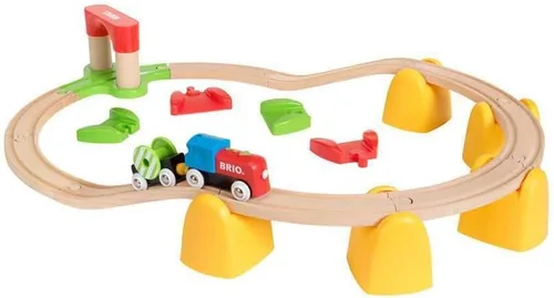 Miniatura 4 de BRIO World 33710 - Mi primer tren de batería ferroviario Juego de 25 piezas de tren de madera para niños pequeños Incluye accesorios y pistas