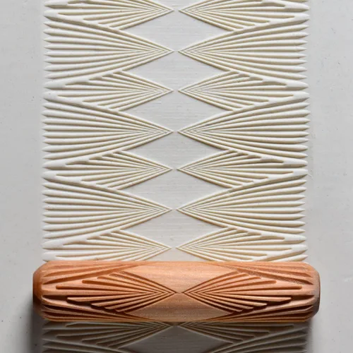 Miniatura 41 de MKM Pottery Tools Rodillos de mano grandes de madera para arcilla (BHR-01 Diagonal Basketweave)