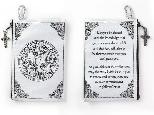 Miniatura 81 de Bolsa de rosario católico, estuche de rosario de bautismo para niños con números 6:24-26, versículo de la Biblia, 4 x 6 pulgadas, joyería y monedero