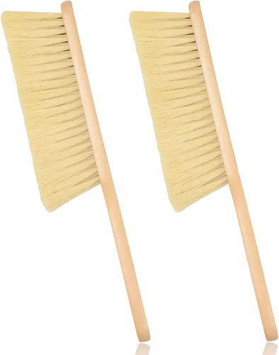 Miniatura 8 de 2 Piezas Cepillo de Polvo de Madera Escoba de Mano Cepillo de Banco con Mango Largo de Madera Cepillo de Batir Cepillo de Cerdas Suave para Limpieza