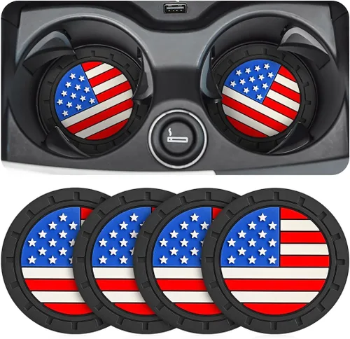 Miniatura 17 de Osilly Posavasos para Portavasos de Automóvil, Paquete de 4 Posavasos Antideslizantes de PVC con Estampado de Huellas de Pata, Tapete Universal