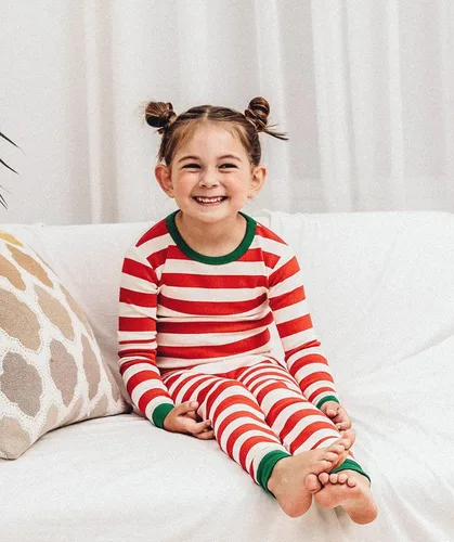 Miniatura 5 de AVAUMA Conjunto de pijama para bebés y niñas de 6 a 7 años, lindo ajuste cómodo, diseño de patrón de Navidad, pijamas de algodón