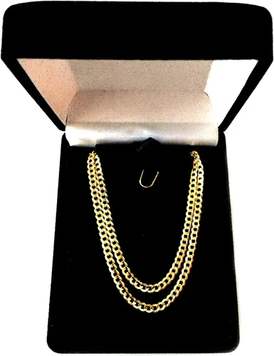 Miniatura 4 de Jewelry Affairs 10k Yellow Gold Comfort Curb Chain Necklace, 2.6mm