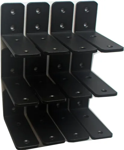 Miniatura 79 de Paquete de 2 soportes de estante en L de 6 pulgadas de largo x 4 pulgadas de alto x 1.5 pulgadas de ancho, 5 mm de grosor, soportes de estante