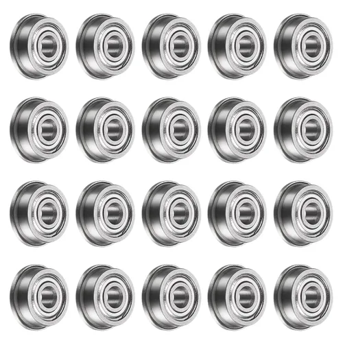 Miniatura 16 de uxcell Rodamiento de bolitas con bridas F683ZZ, 20pcs 0.118x0.276x0.118 in Acero cromado doble blindado ABEC1 cojinetes de brida