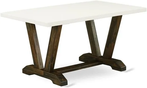 Miniatura 8 de East West Furniture VT026 Mesa de comedor estilo V – una mesa de cocina rectangular con patas elegantes, 36 x 60 pulgadas, multicolor
