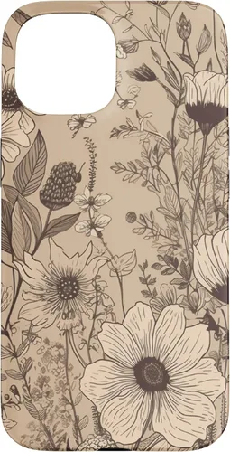 Miniatura 6 de Funda para iPhone 13 Pro Beige Tan Wildflower Floral Minimal Flower Boho