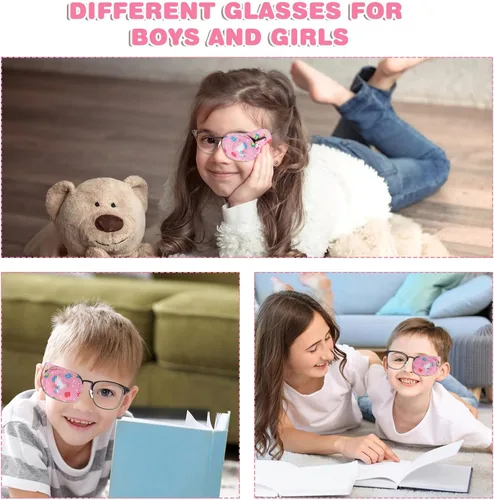 Miniatura 5 de Lusofie Parches cómodos para los ojos de los niños para el tratamiento de la ambliopía (Lazy Eye) – Divertidos diseños coloridos, se adapta a ambos